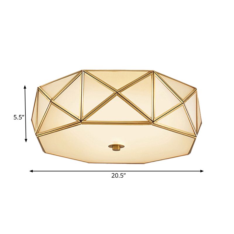 3/4/6 Lights Octagon Flush Mount Fixture Minimalist Brass Metal Ceiling Mounted Lamp for Bedroom, 14"/16.5"/20.5" W