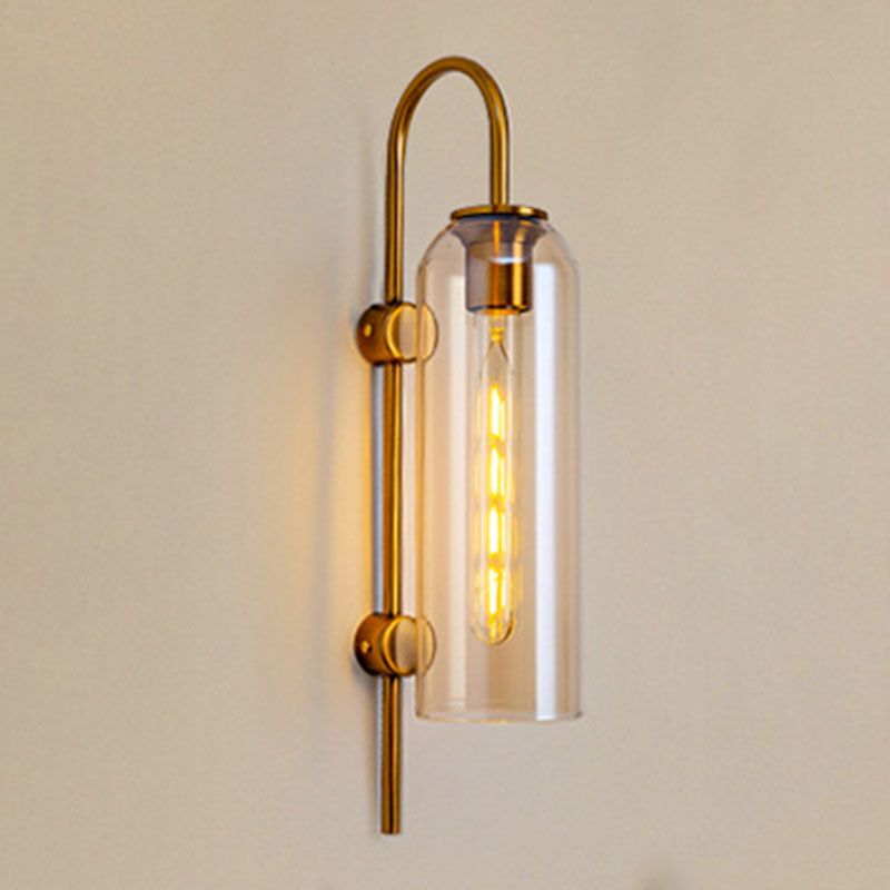Polish Finish Lighting Industrial Metal/Glass Wall Light for Restaurant