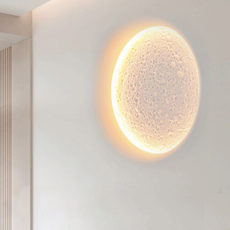 1 Light Circular Flush Mount Wall Sconce Contemporary Wall Light Sconces