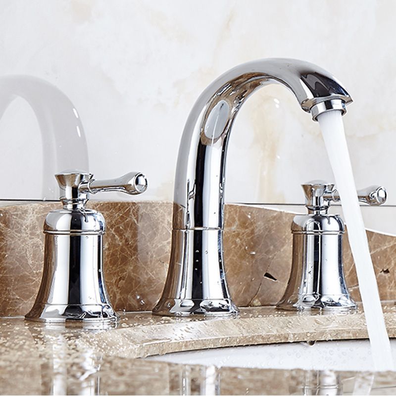 Glam Style Faucet Widespread Sink Faucet with 2 Lever Handles