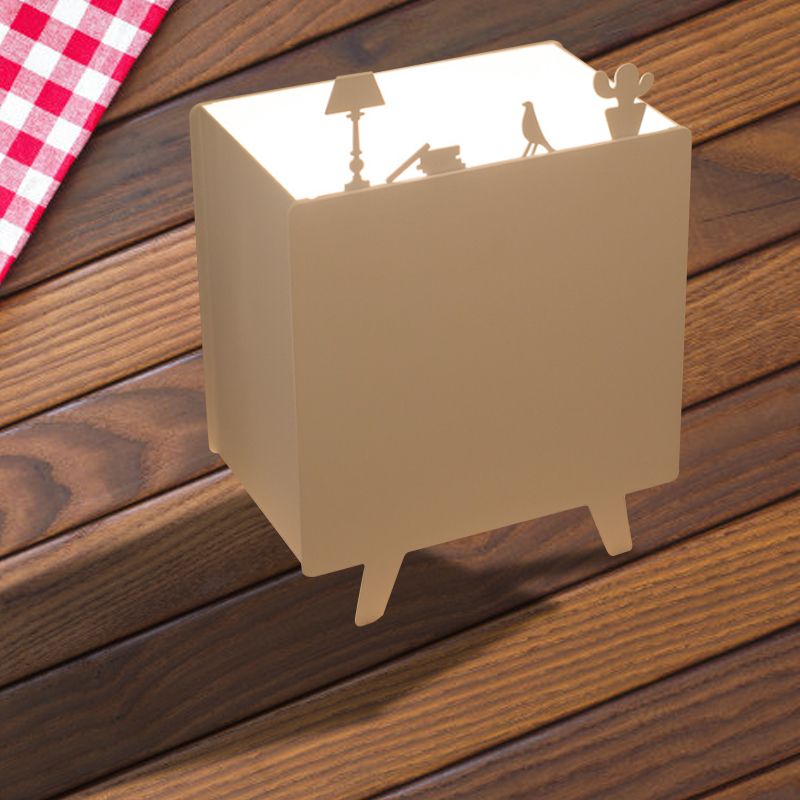 Luz de lectura metálica de lectura nórdica lámpara de mesa nocturna de 1 luces con talla de hierro