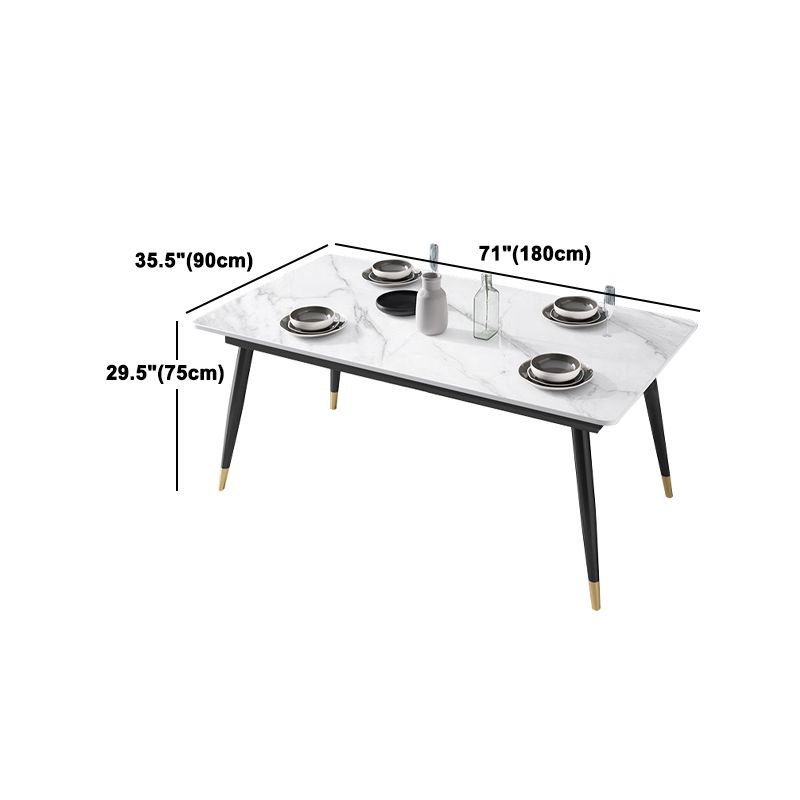 Modern Style Sintered Stone Top Dinette Set 1/2/5/7 Pieces Rectangular Dining Set