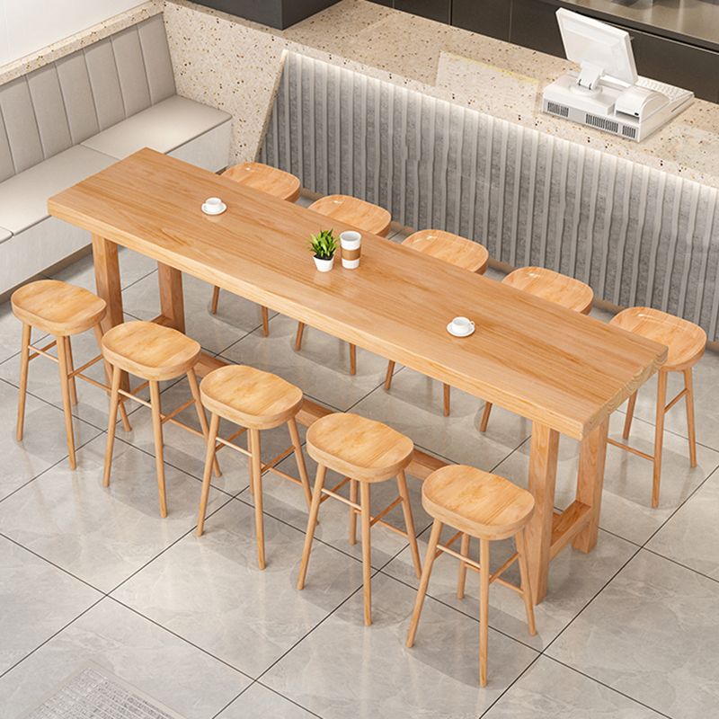 Modern Brown Bar Table Set 1/6/11 Pieces Solid Wood Bar Set for Indoor