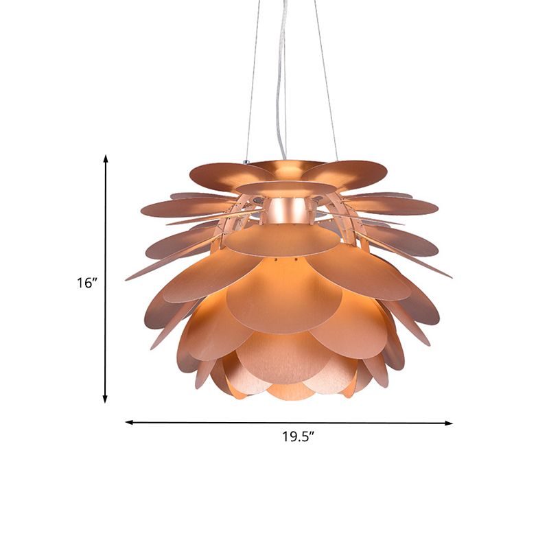 Pnecone Metal Hanging Anhänger zeitgenössische 1 leichte Kupfer -Decken -Decken -Federung für das Restaurant