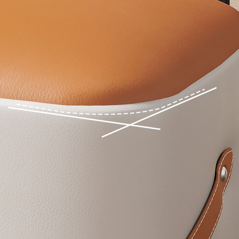 Modern Pouf Ottoman Fabric Upholstered Solid Color Portable Square Ottoman with Storage