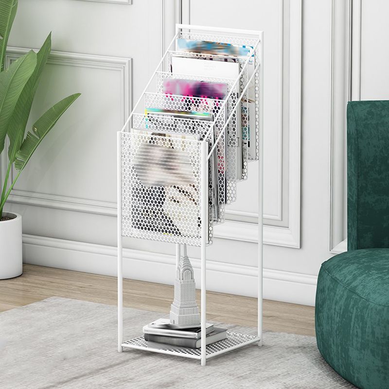 Contemporary Metal Ladder Bookshelf Closed Back Vertical Bookcase for Office