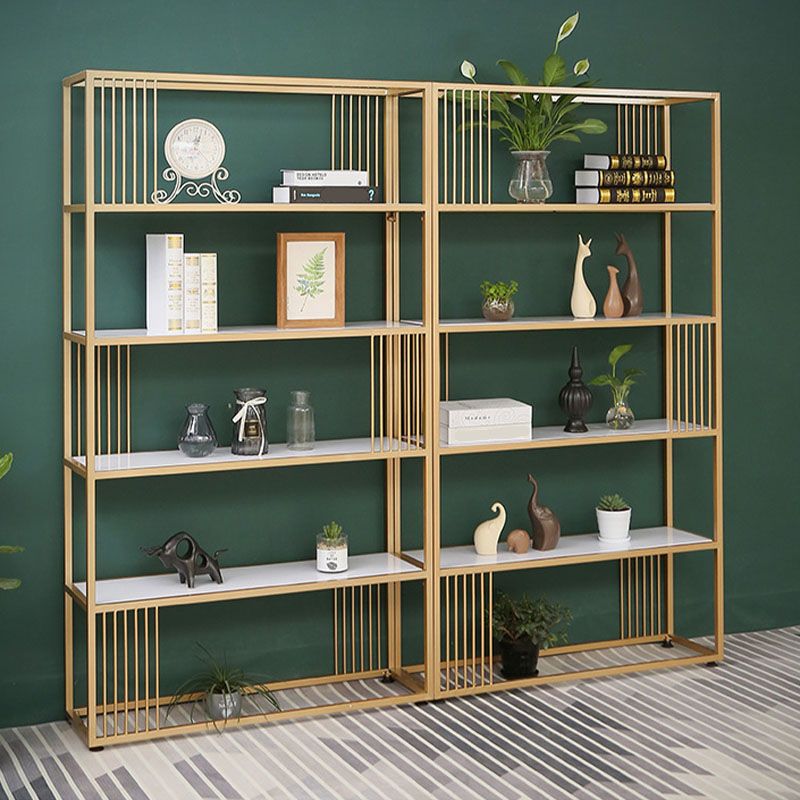 Modern Metal and Wooden Book Shelf Open Home Shelf Bookcase with Shelves