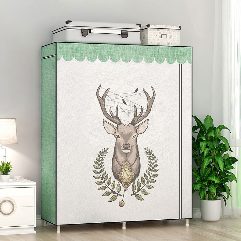 Contemporary Style Steel Wardrobe Cloth Rod Included Wardrobe Closet with Legs