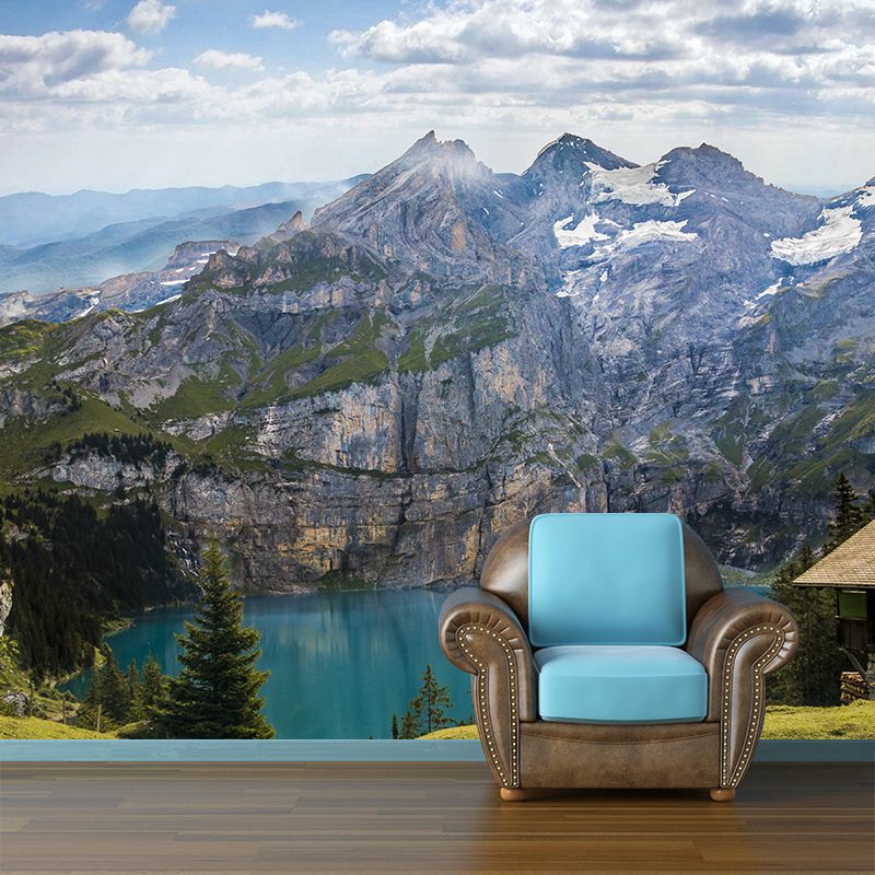 Modern Beautiful Lake Mountain Scenery Mural Wallpaper Used to Decorate Hall