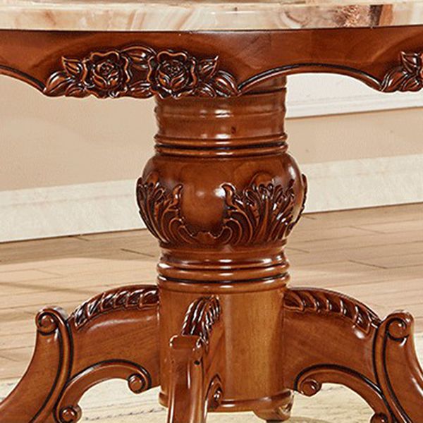 51.18'' Vitoria Round Shape Table Kitchen Dining Table with Pedestal Base