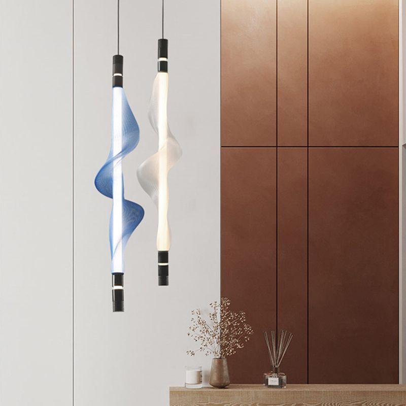 Acrylique linéaire éclairage suspendu moderne style 1 tête suspendue à la tête pour chambre à coucher