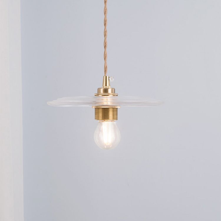 Retro Minimalist 1 Light Pendant Lamp Lens Glass Shade Pendant Light Fixture for Living Room