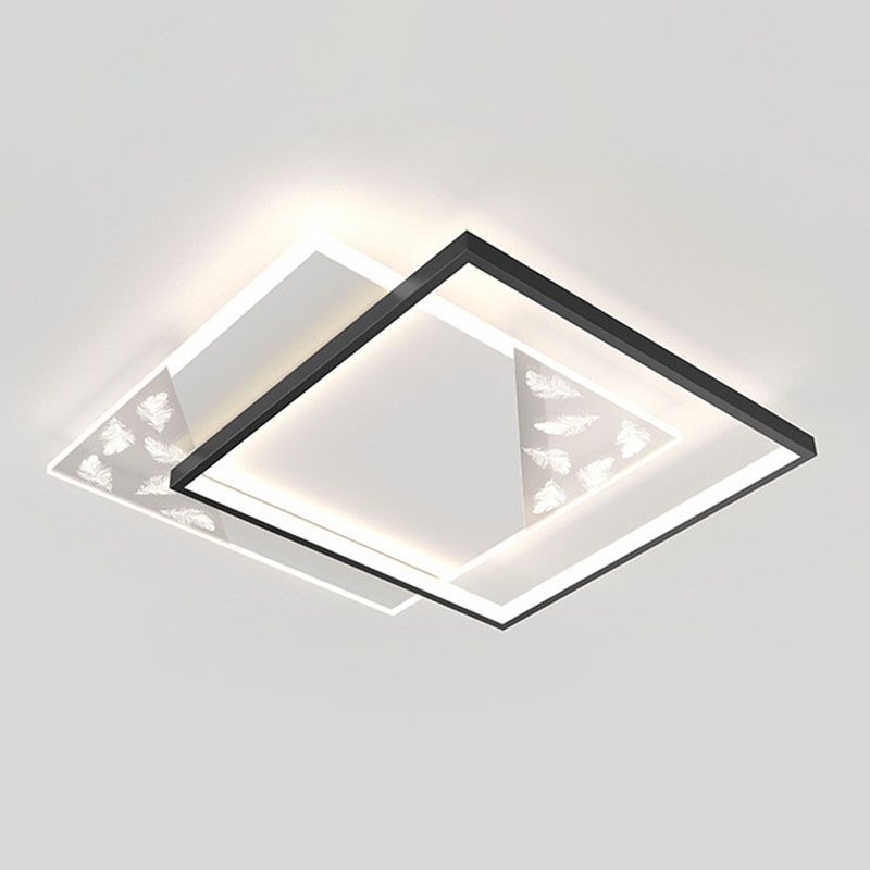 Plafonnier encastré géométrique en acrylique, plafonnier encastré de simplicité moderne
