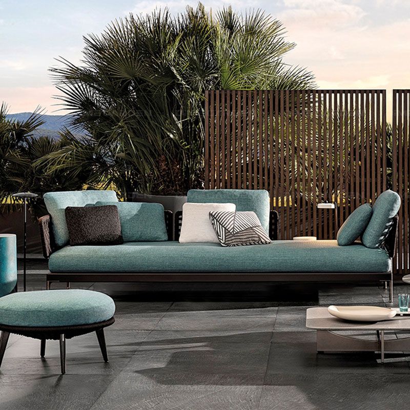 Aluminum Patio Sofa 1 PC UV Resistant Outdoor Patio Sofa with Cushion