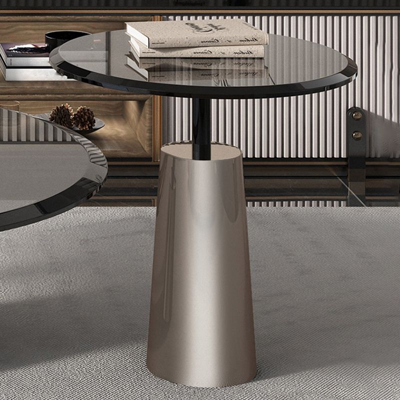Black Glass Top Bunching Tables Abstract Coffee Cocktail Table