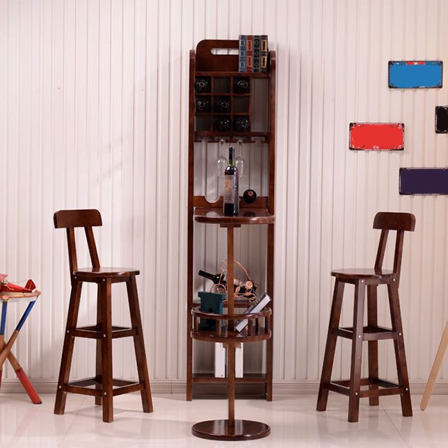 Modern Rubber Wood Bar Dining Table Ellipse Bar Table for Kitchen