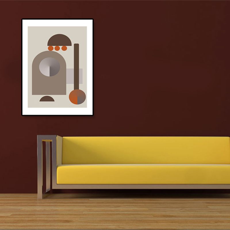 Illustration Geometric Canvas Print Textured Nordic Kitchen Wall Art in Pastel Color