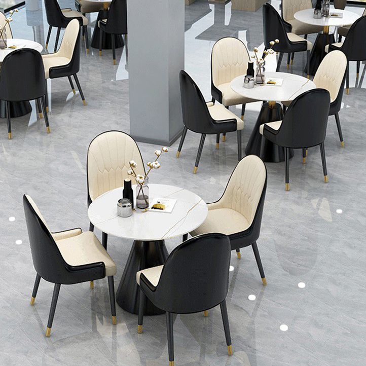 Gesinterde stenen eettafel moderne ronde eettafel met voetstukbasis