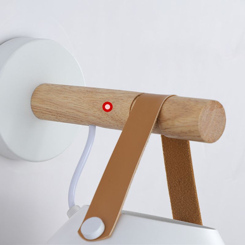 Cone Shape Metal Wall Light Industrial Style 1-Light Wall Light Sconce in White