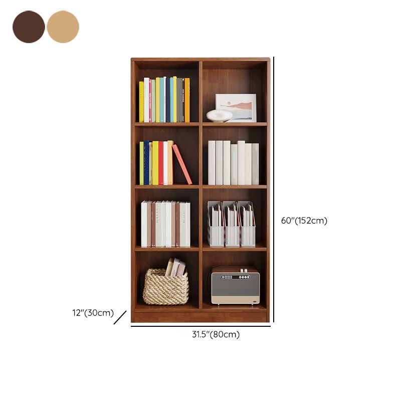 Scandinavian Style Bookshelf Closed Back Standard Wooden Bookcase for Study Room