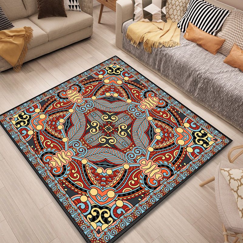 Persian Door Rug Multi Color Tribal Print Carpet Polypropylene Pet Friendly Non-Slip Stain Resistant Area Rug