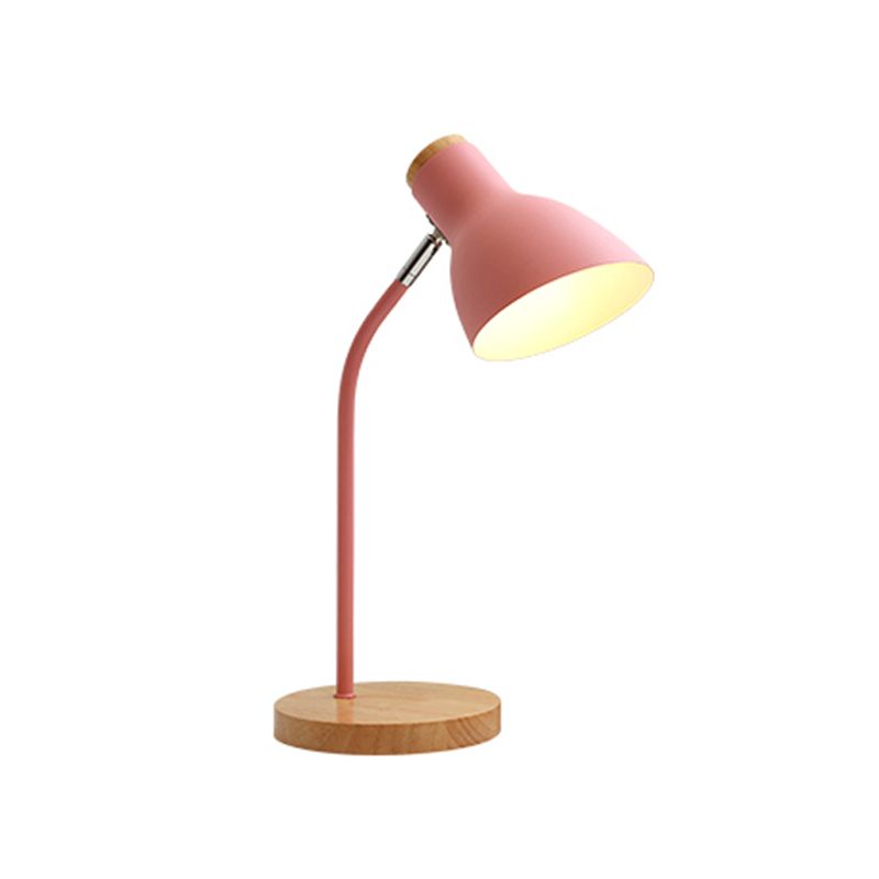 Luce da tavola ampia bagliore Macaron Metal 1 lampadina rosa/gialla lampada da scrivania con nodo rotante