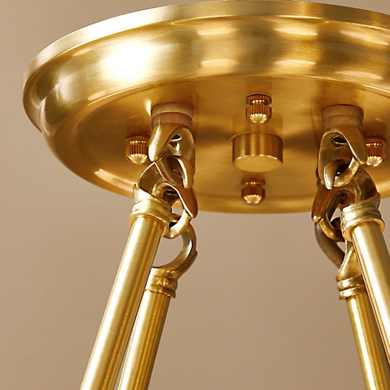 Conical Chandelier Light Fixture Traditional Fabric Pendant Lighting for Restaurant