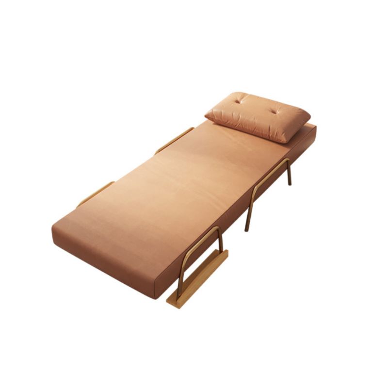 Glam Foldable Futon Sofa Bed Bonded Leather Convertible Sofas