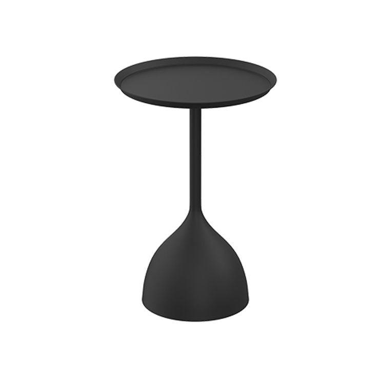 Mid-Century Round Tray Top Side Table 23.62" Tall Metal Pedestal End Table