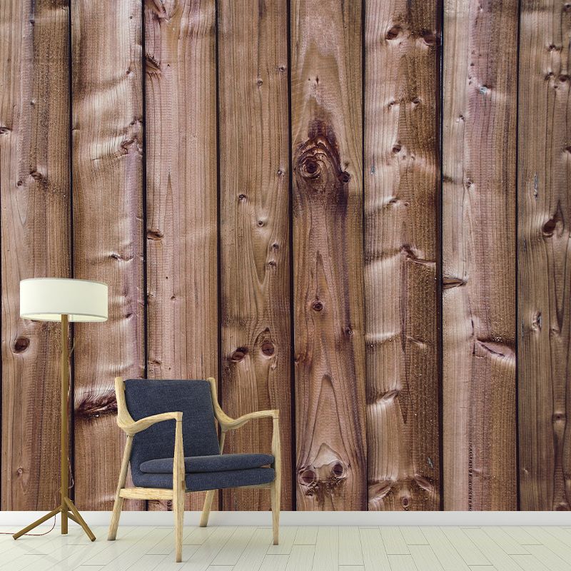 Customized Wood Texture Mural Photography Style Mildew Resistant Home Decor