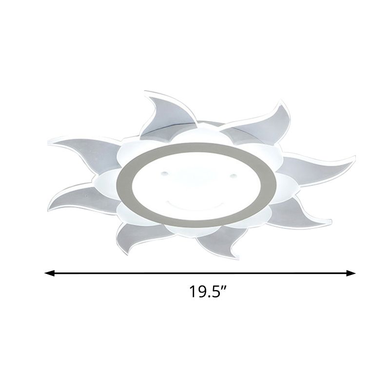 White Blazing Sun Ceiling Mount Light Modern Stylish Acrylic LED Ceiling Lamp for Dining Room