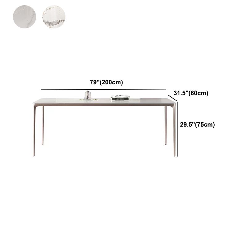 Modern Rectangle Dining Table Sintered Stone Table with 4 Legs