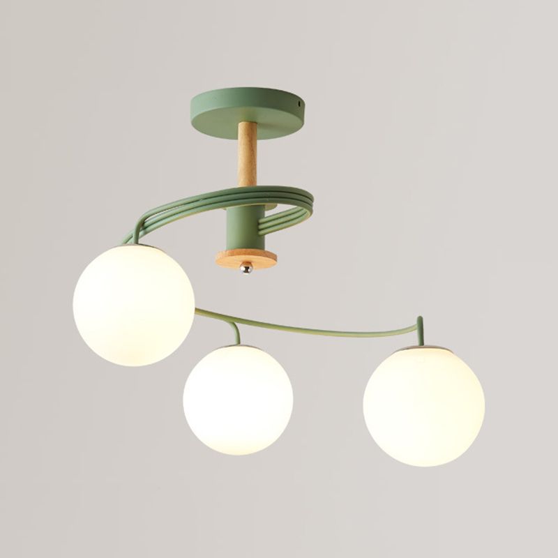 Simple Macron Chandelier Glass Multi Head Pendant Lighting Fixtures for Bedroom