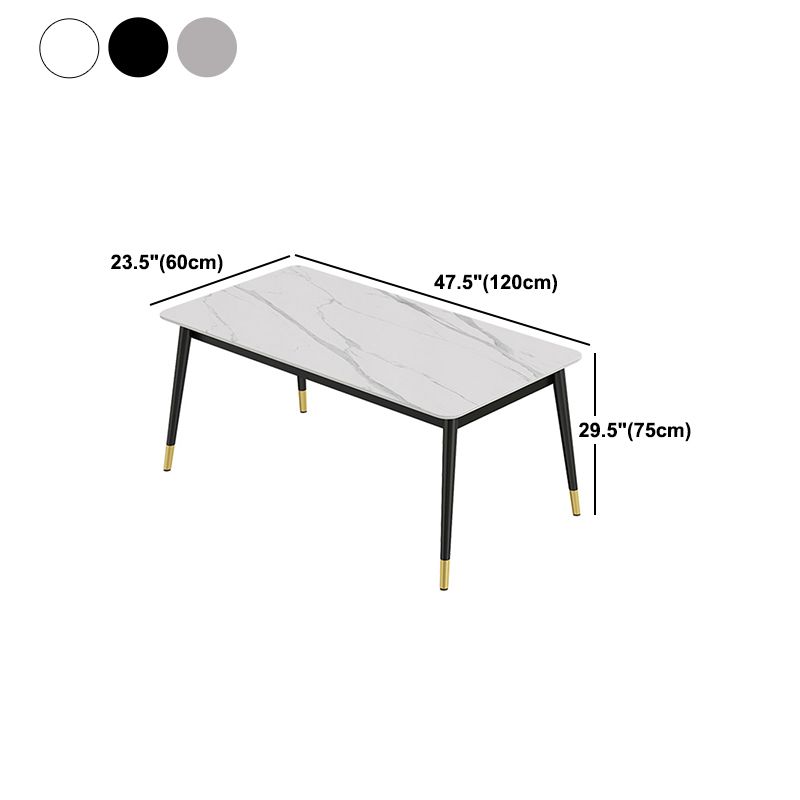 Modern Iron Dining Table Set 1/2/3/5/7 Pieces Dinette Set with Sintered Stone Top