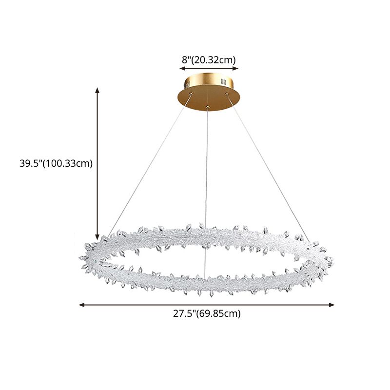 Ring Modern Chandeliers K9 Crystal LED Chandelier Lighting Fixtures for Living Room
