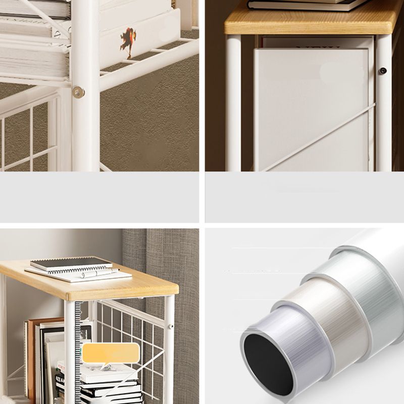 Modern Etagere Bookshelf Open Back Bookcase for Home With Shelves