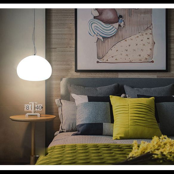 1 éclairage pendentif en dôme léger moderne de plafond de pendentif en verre moderne pour restaurant