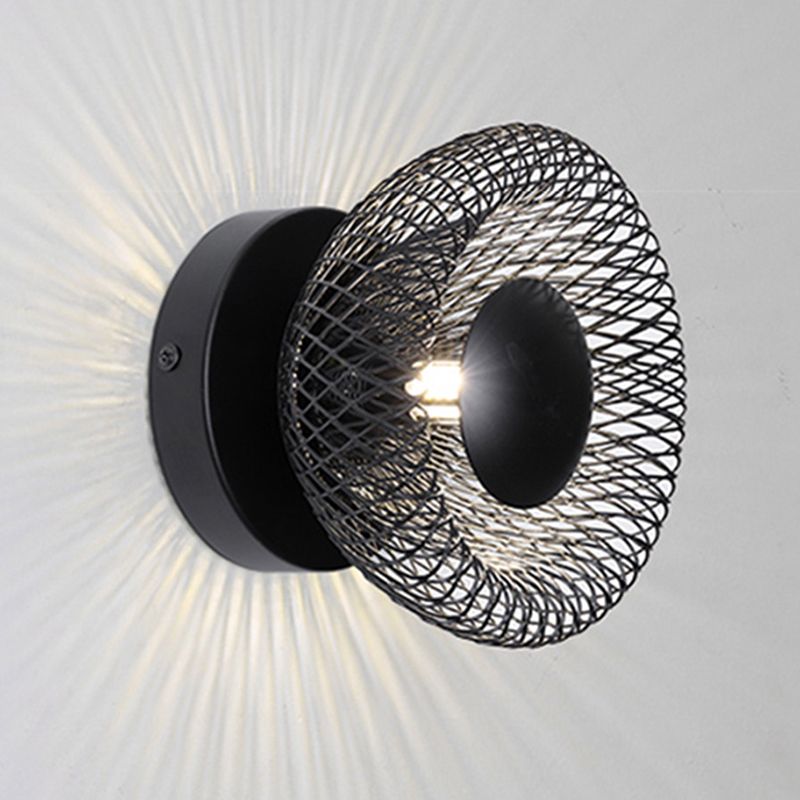 Contemporary Wall Lamp Black Metal Sconce Lighting for Bedroom