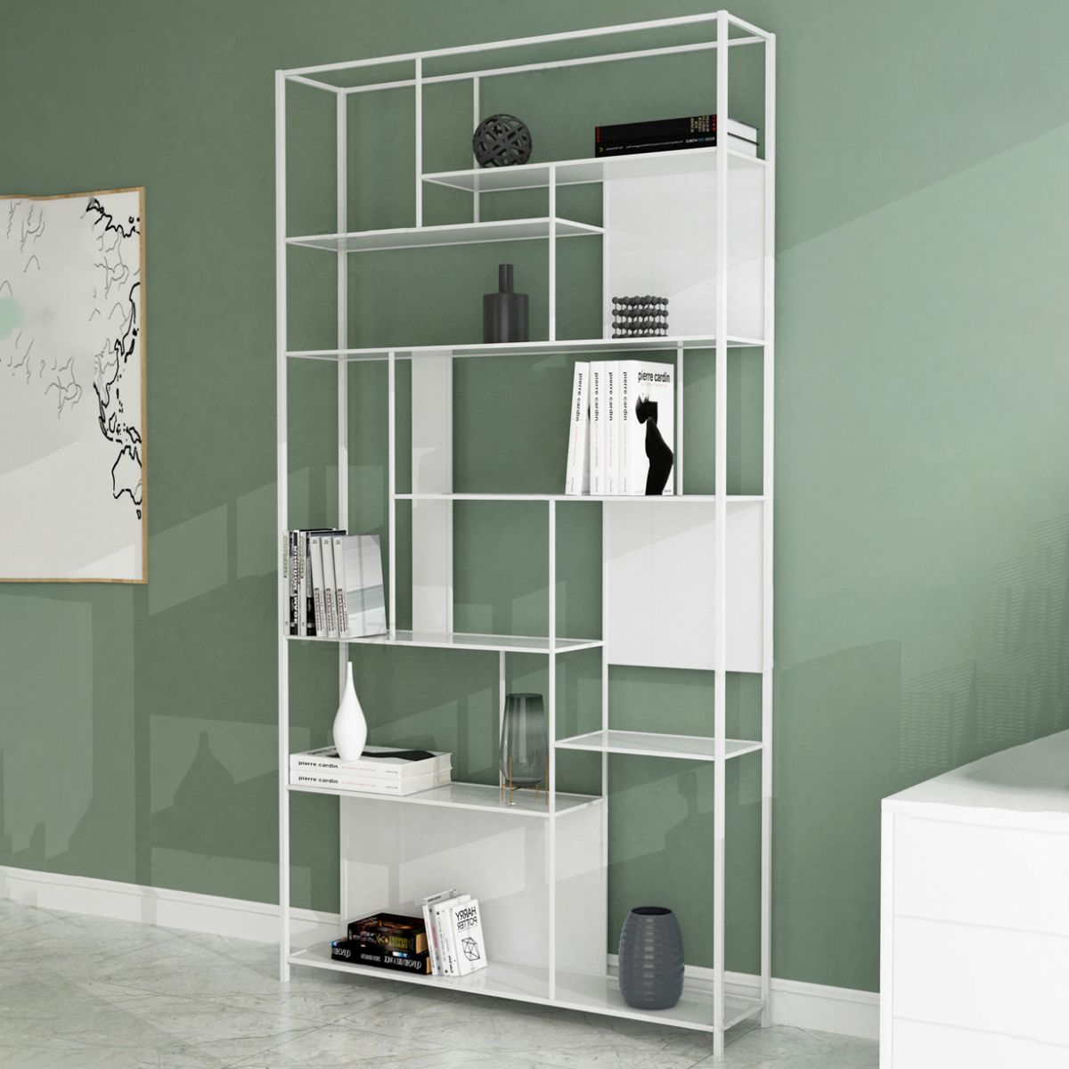 Metall Industrial ETagere Buchhandlung vertikaler Eisen offenes Buchhandel für Büro