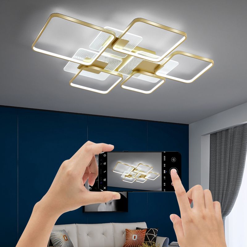 Square Flush Mount Light Flush Mount Led Lights Modern Flush Mount Light Fixtures for Living Room