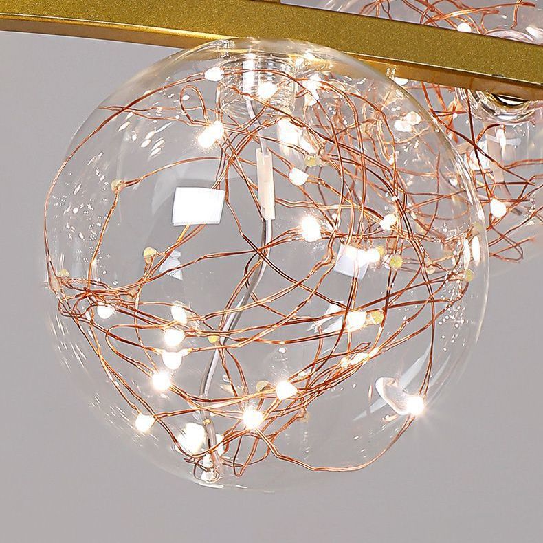 Glass Ball Shape Hanging Lights Modern Style Multi Lights Pendant Light Fixtures