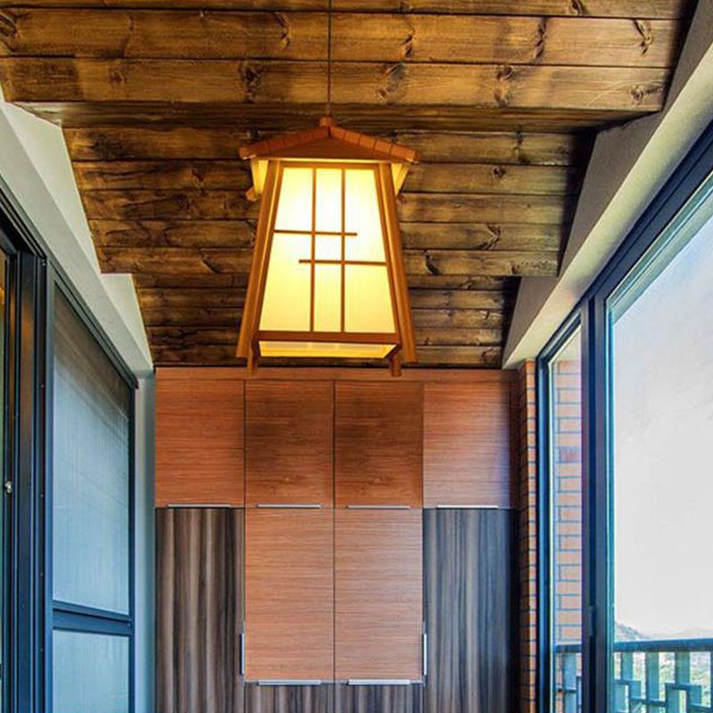 Holzhaus Anhänger Beleuchtung Traditioneller Bambus 1 Glühbirne Hanging Lamp Kit für Wohnzimmer