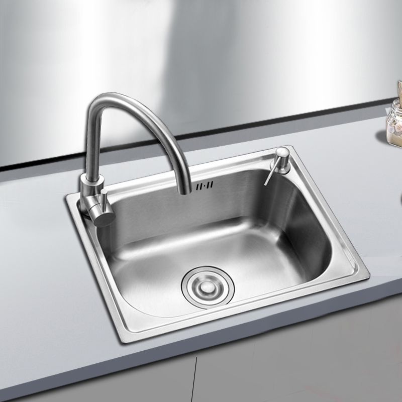 Rectangle Stainless Steel Sink Kitchen Sink with Drain Assembly(Not Including Faucet)