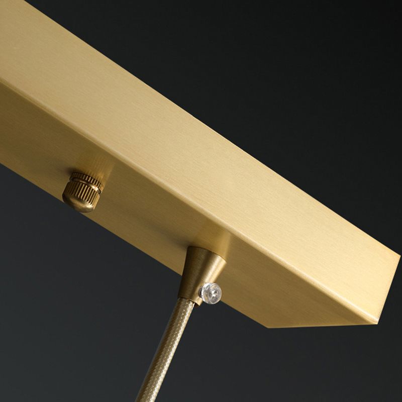 Postmodern Crystal Pendant Light Brass Finish Hanging Lamp with Adjustable Hanging Cord