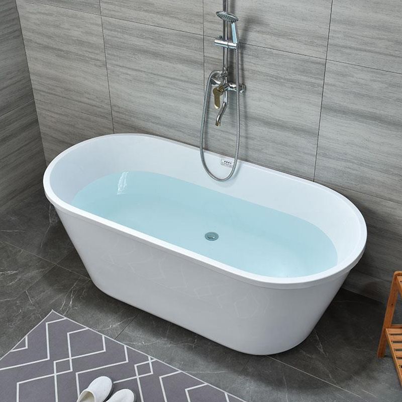 Acrylic Bath Soaking Back to Wall White Bathtub , 29.53-inch Wide