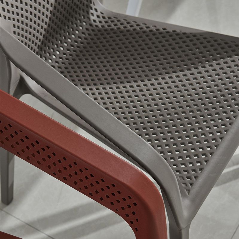 Ensemble de chaises de cuisine à manger avec bras arrière solide, chaises en plastique de style contemporain
