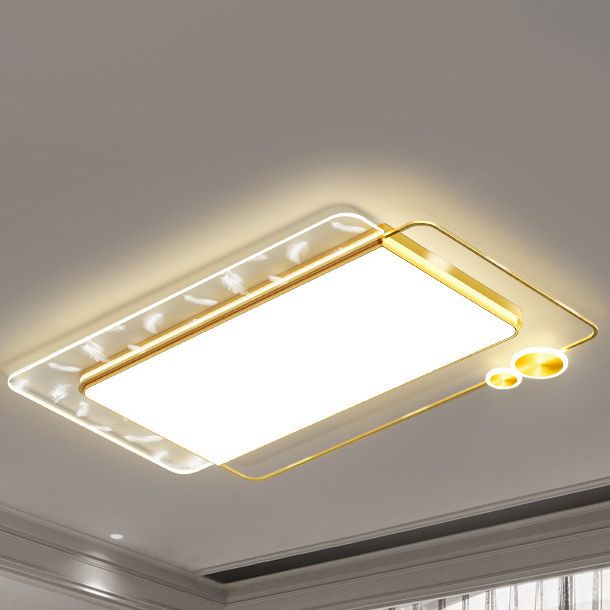 Lámpara de techo de plumas con forma geométrica, montaje empotrado de aluminio moderno para estudio