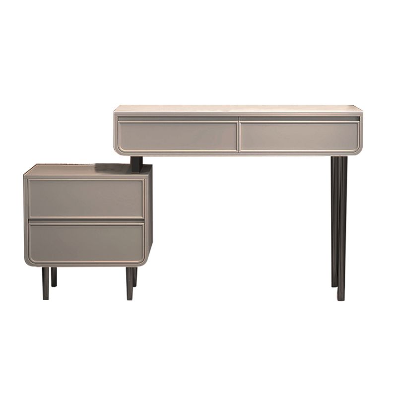 Minimalist Stone Top Vanity Table Modern Makeup Counter with 4 Drawers