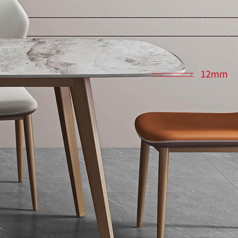 1/2/5/7 Pieces Luxury Dining Set Rectangle Dining Table Set with Leather Chairs