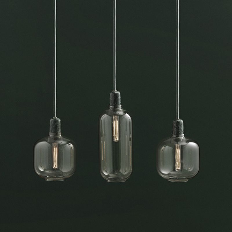 Nuance en verre suspendu léger moderne 1 la tête de tête lumière pour la salle à manger